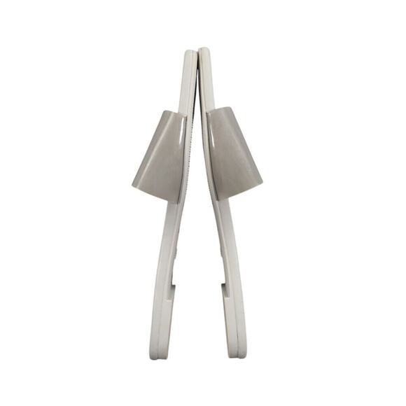 Stuart Weitzman Shoes Womens 8 Sandal Slides Jelly Flat Square Toe Grey Summer - Picture 9 of 13